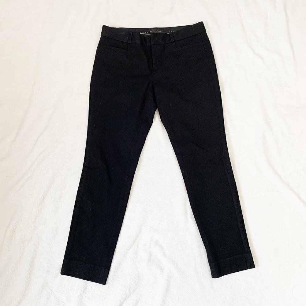 Banana Republic Sloan Pants Women Black Slim‎ Fit Ankle Length Size 2